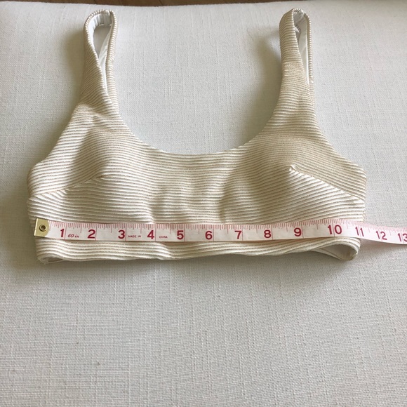 H&M NWOT Gold & White Stripe Bikini Top - Size 4 - Picture 5 of 8